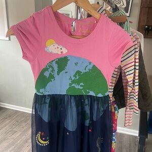 Mini Boden Pink and Blue Earth Dress